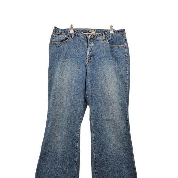 ST. JOHN'S BAY Jeans Women's Denim 5-Pocket Flared Leg Blue 14 - Picture 2 of 8